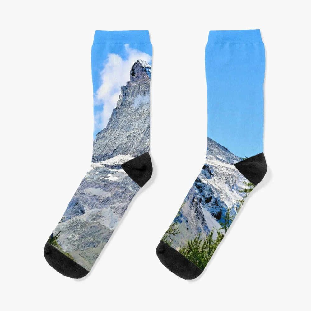

Matterhorn Zermatt Switzerland // Mountain Landscape Socks custom sports crazy Thermal man winter luxe Socks Women Men's