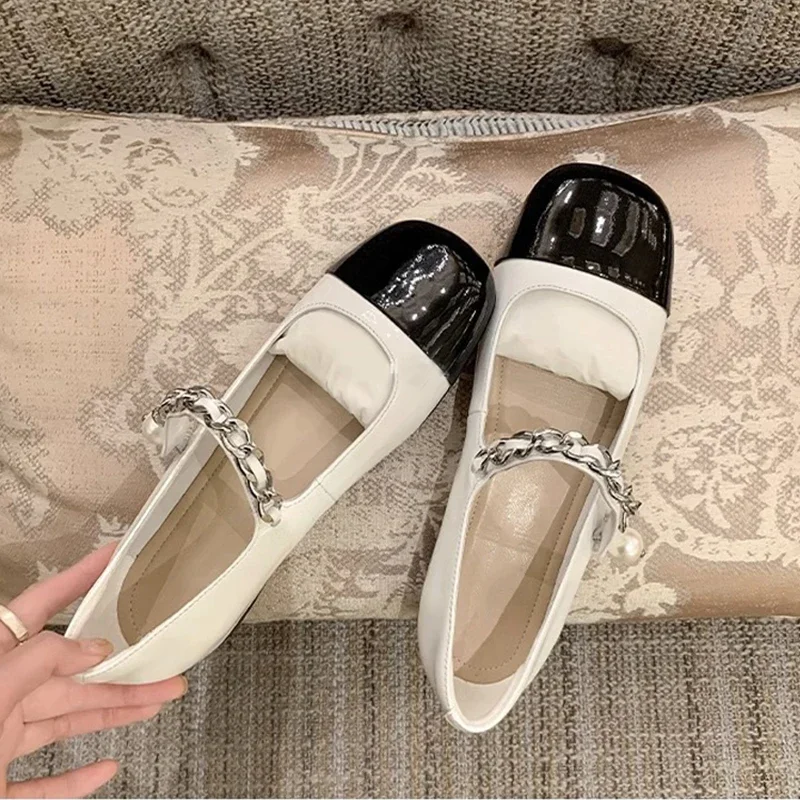 New 2025 Spring Summer Mary Janes Shoes Women Flats Elegant Brand Ladies Single Shoes Round toe Flat Big SIze 42 DX290 1 New 2025 Spring Summer Mary Janes Shoes Women Flats Elegant Brand Ladies Single Shoes Round toe Flat Big SIze 42 DX290