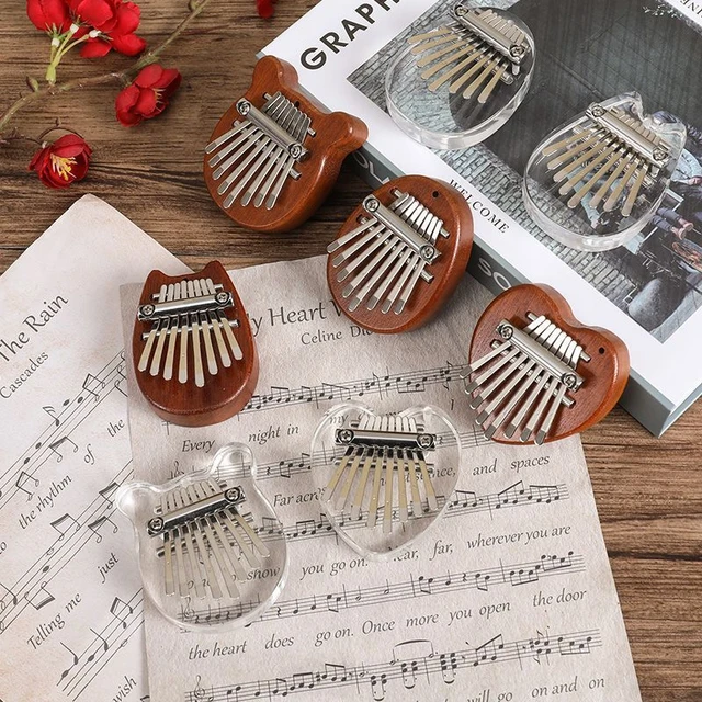 8 Key Mini Kalimba Thumb Piano Wooden/Acrylic Small Wearable