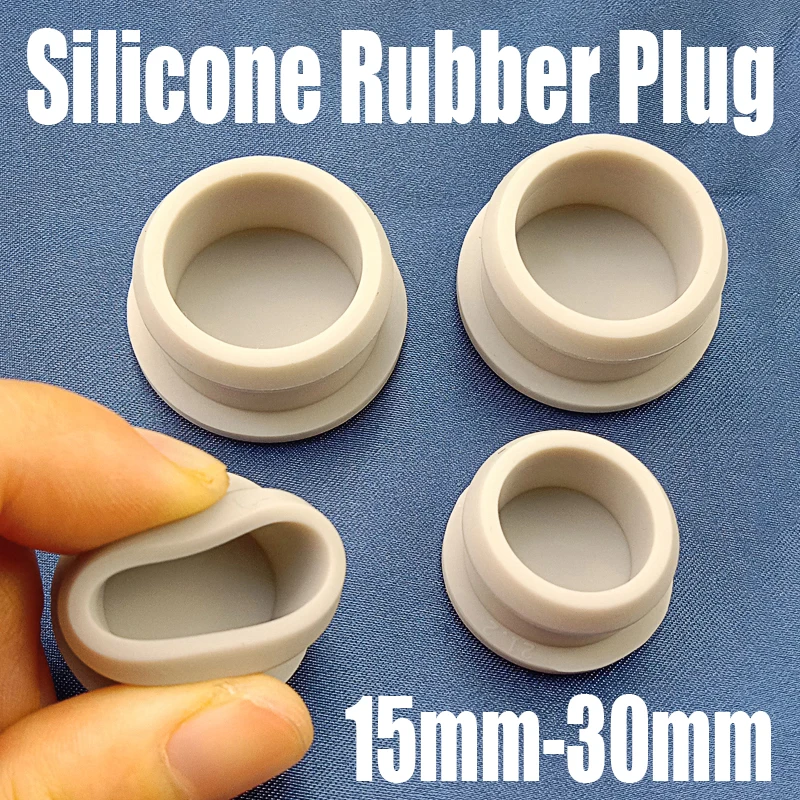 

1-5PCS 15mm-30mm Grey Silicone Rubber Cap Hole Plug Cover Rubber Stopper Sealing Plug Snap-on Gasket Blanking End Seal Stopper