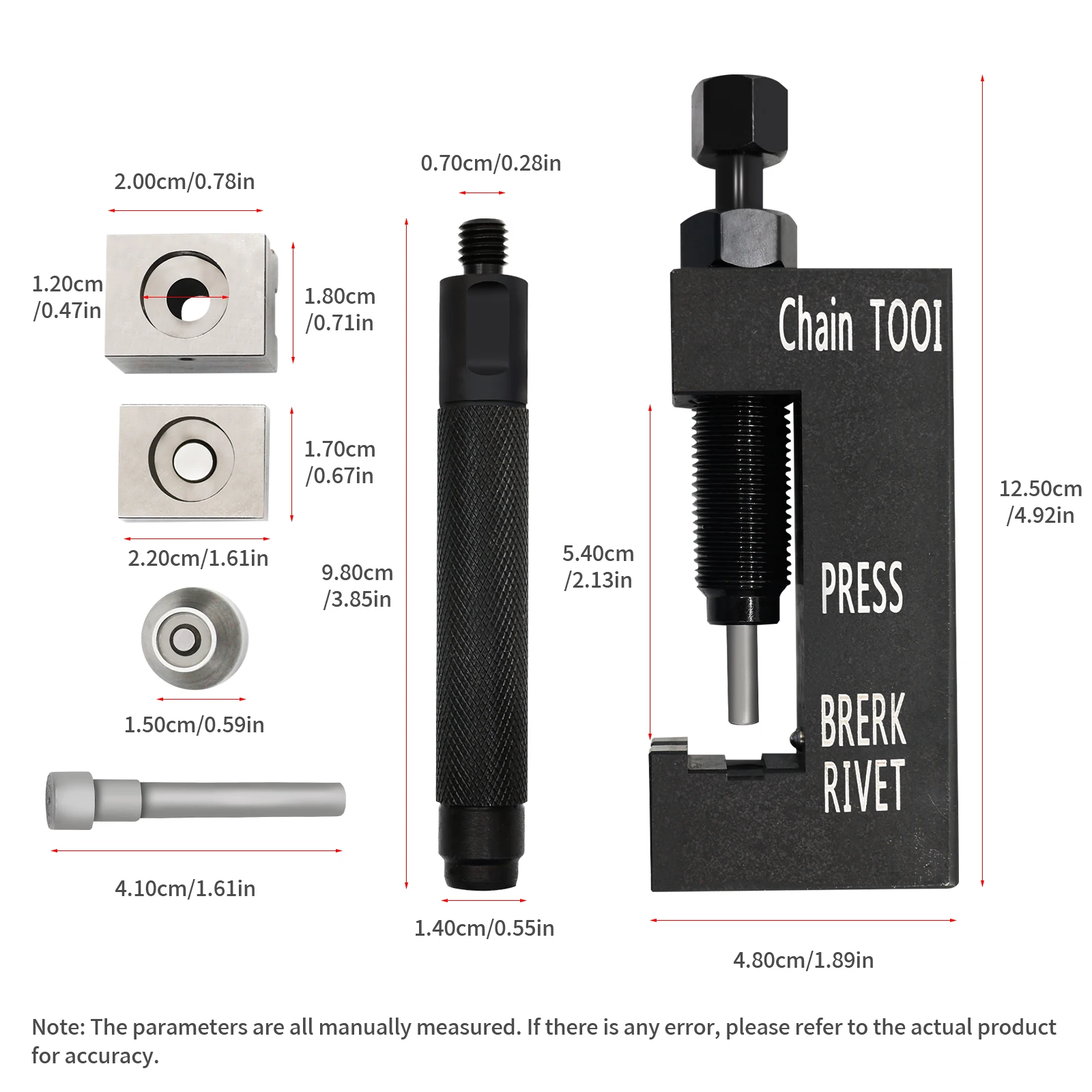 Motorcycle Maintenance Tool Chain Disassembly Special Tool Suitable for 520 525 530 Chain Breaker Willow Nail Kit