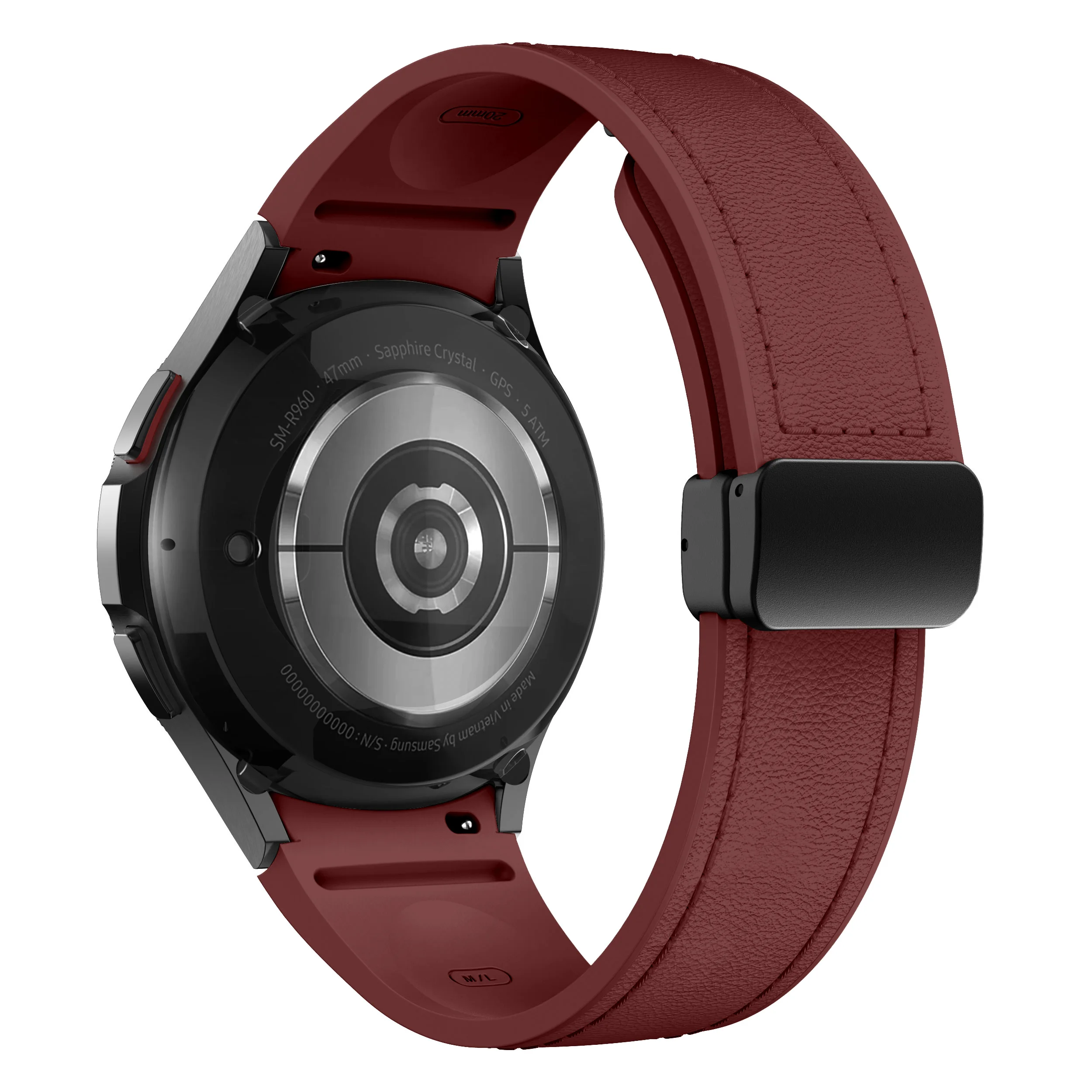 Premium Dual-Material Leather and Silicone Watch Strap Bracelet