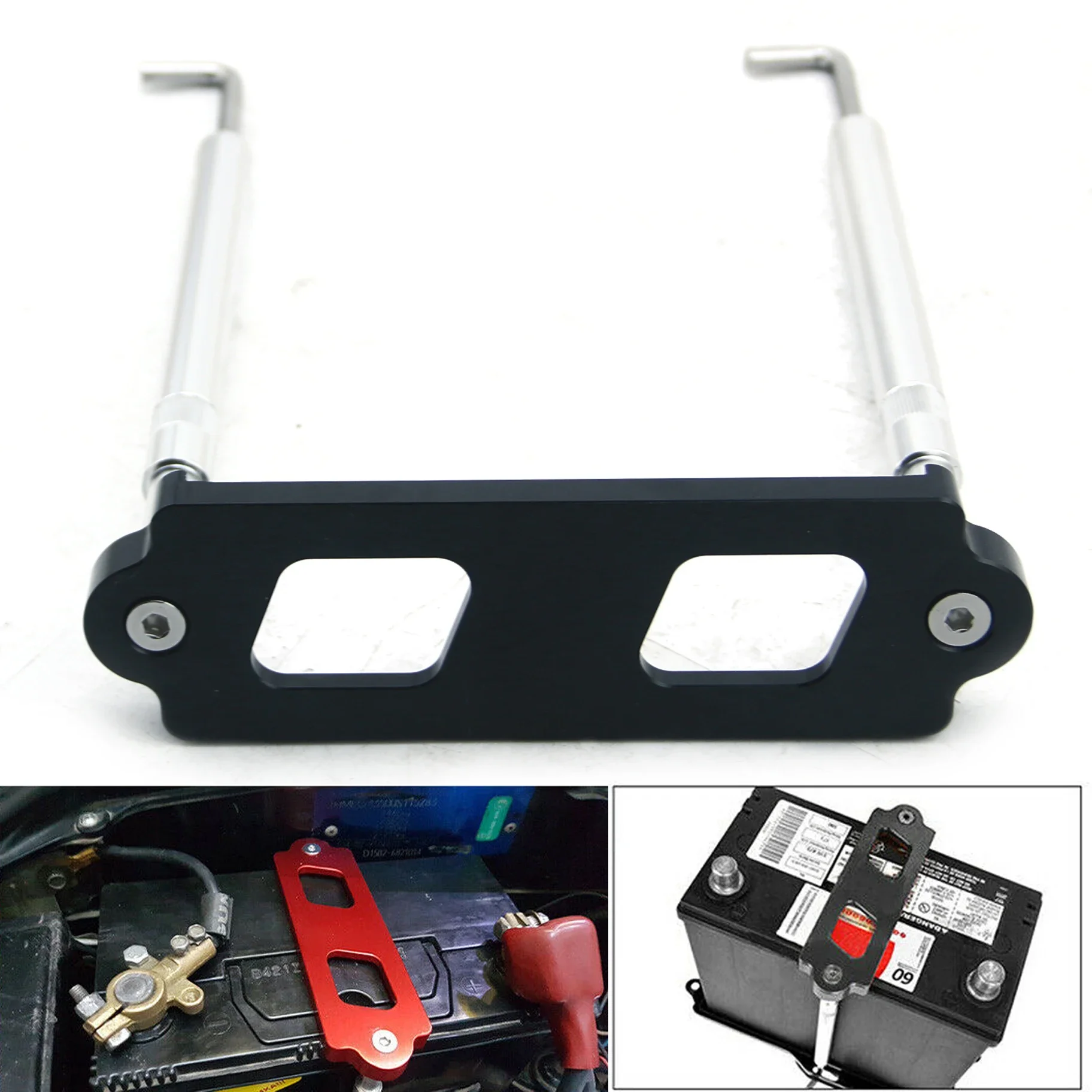 New Vehicle Accessory Aluminum Car Battery Tie Down With Tray Hooks For Honda S2000 2000-2008