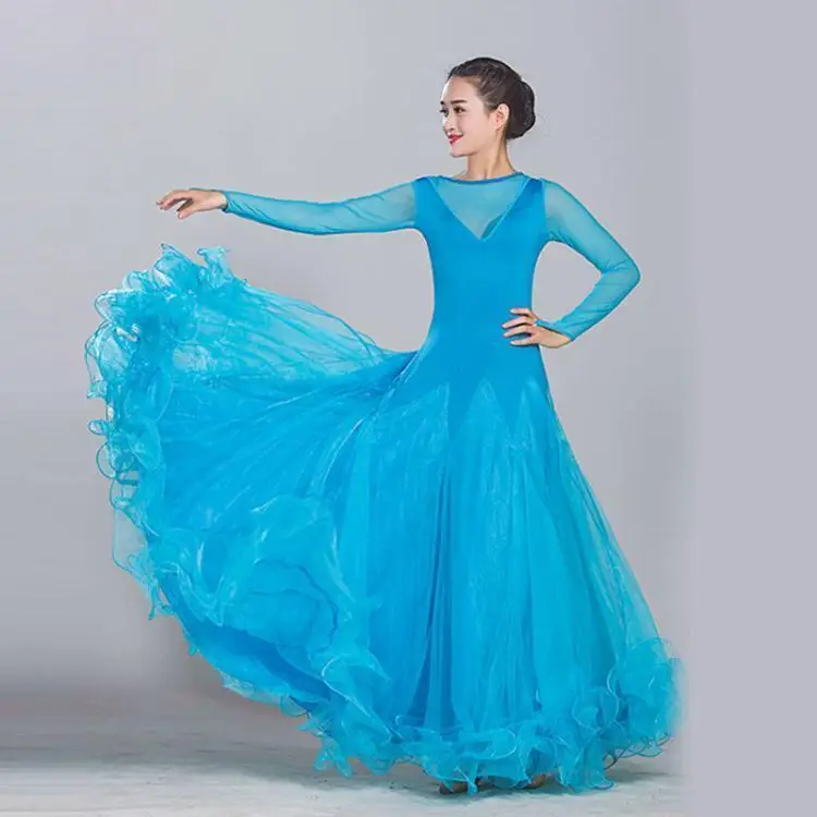 Modern Dance Dress Ballroom Dance Big Swing Dress Practice Dance National Standard Social Waltz Performance Costume