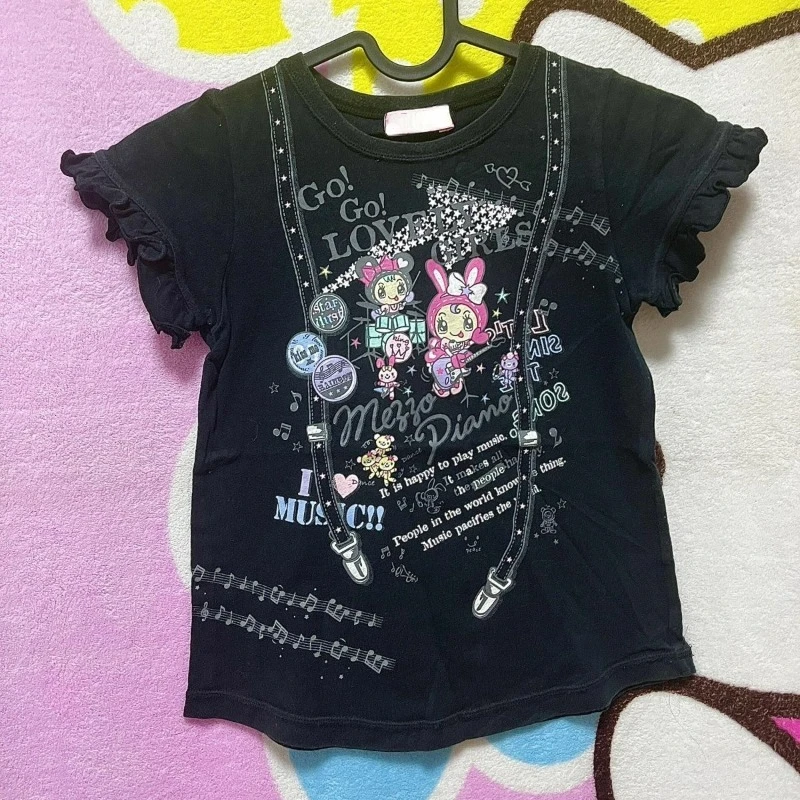 Japanese Gothic Lolita Style Bunny Musical Note Print Lolita