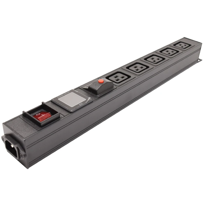 

PDU Socket 5-bit Socket C14 AC Connector With Digital Current Meter Voltmeter Switch C19 Power connector Socket Power Strip