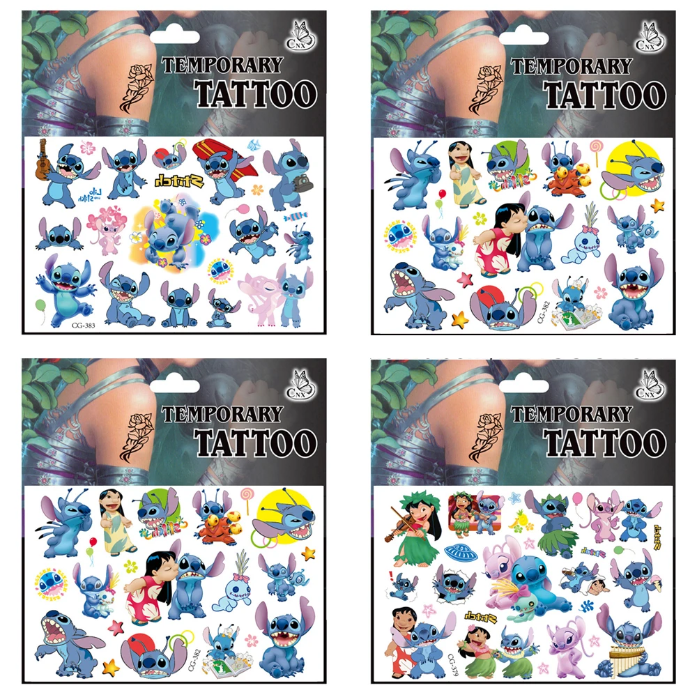 

Cute DisneyStitch Tattoo Stickers Children Temporary Fake Tattoos Paste on Face Arm Leg for Kids Party Birthday Gift Toy