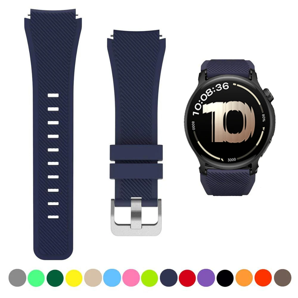 Sport Silicone Bracelet 22mm Watch Strap - Universal Smartwatch Accessory