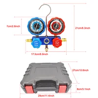 Kit de tuyau de jauge de pression de climatisation de voiture, R22 R-410A R-134a R-404A, ensemble de manomètres de réfrigérant, boîte de rangement, nouveau 2