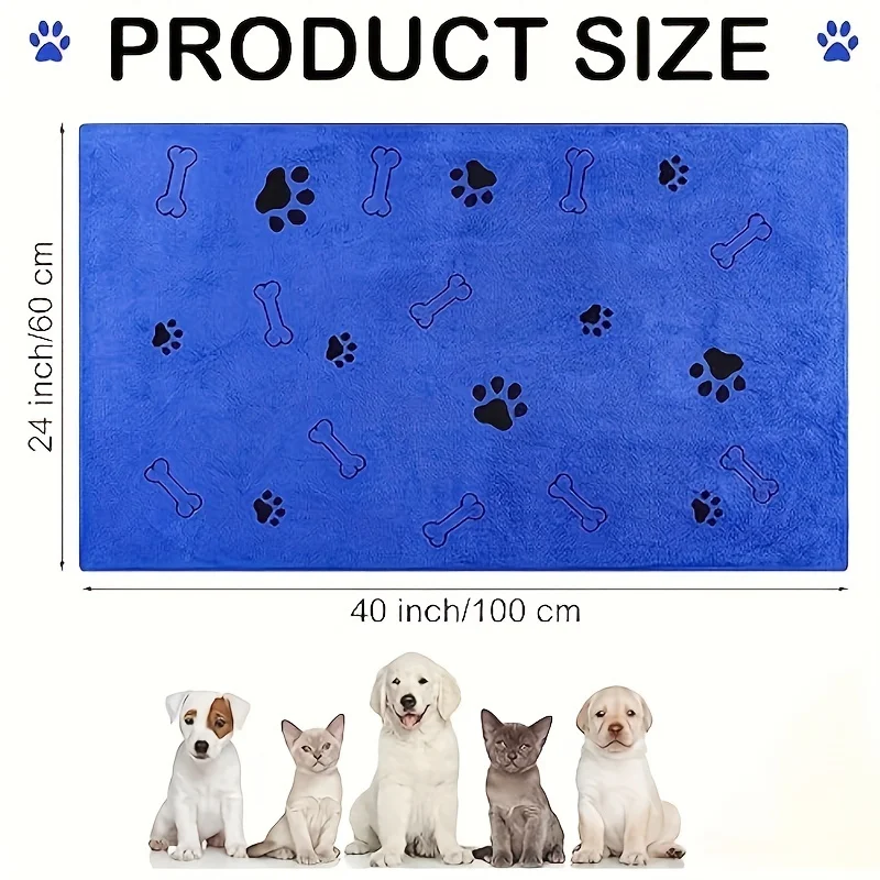 2-Pack Quick-Drying Dog Towels Microfiber Absorbent Pet Bath and Grooming Towels Soft Polyester Fiber Suitable for Dogs Bath Towel Pet Bath Towel