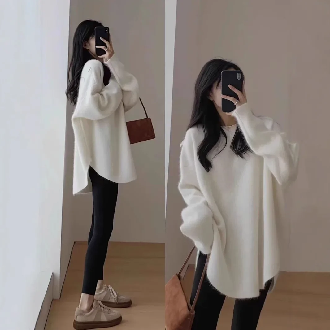 Women White Knit Base Sweater 4