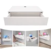 Floating Desk with Pull Out Drawer, Wall Mounted Laptop Computer Write Study Table Multifunctional Workstation Office Organizer 1