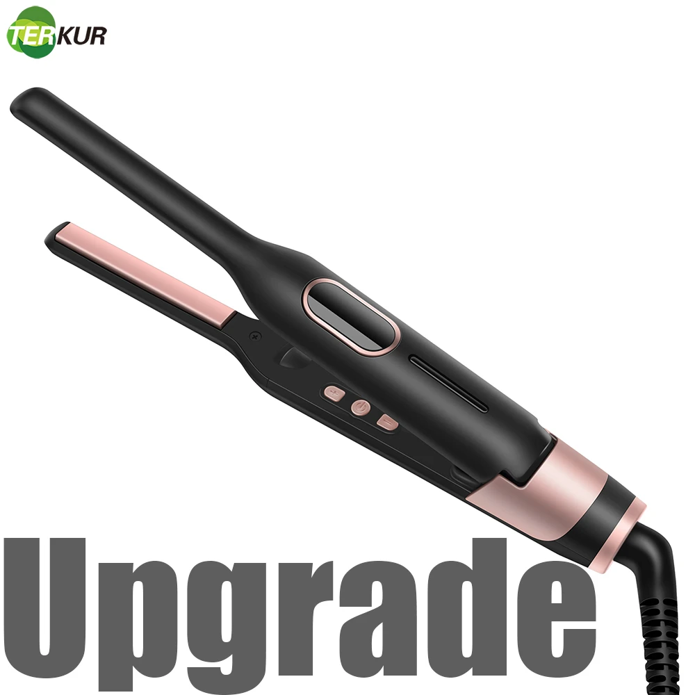Upgrade Flat Iron Beard Straightener 3/10 Inch Pencil Professional Curling  2 in 1 for Short Hair Wand Roller Anti slip Design| | - AliExpress