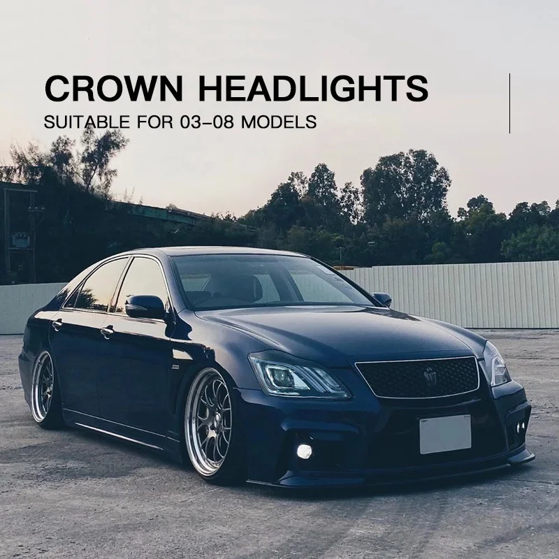 

For Toyota Crown 2005-2009 Auto LED Headlight Auto Head lamp Reverse Brake Fog Front lights DRL Plug and Play IP67 2pcs/Set