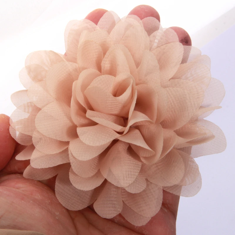 10 Stück 10 cm Chiffon-Stoffblumen für Babys, Haarschmuck, Stirnbänder, Hochzeitseinladung, Kleid, Hut, Dekoration, ohne Clip – Detail 12
