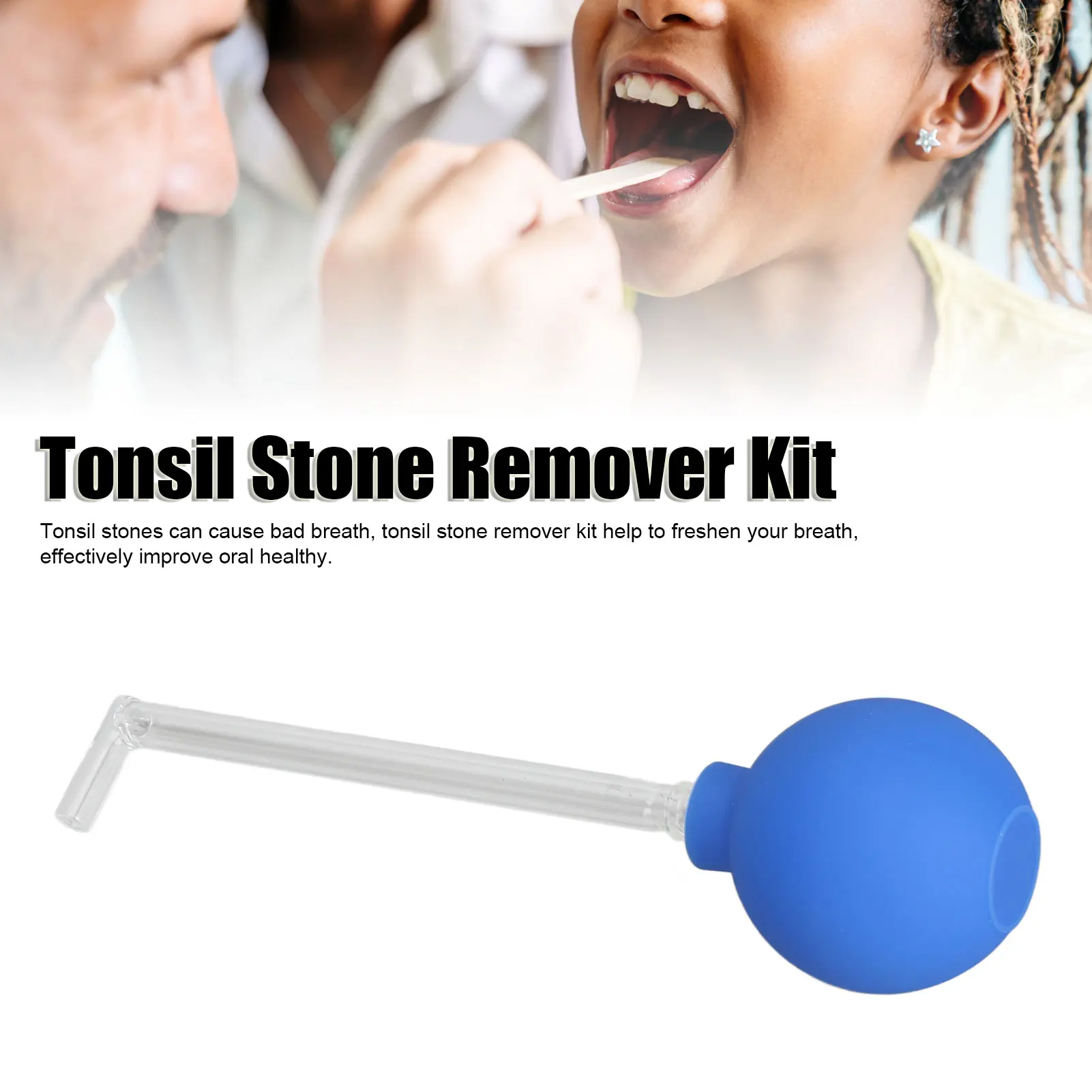 Tonsil Stone Remover Tonsil Stone Removal Tool Right Angle PVC Suction Ball Reduce Bad Breath Throat Suction Tube Mouth Cleaner 5