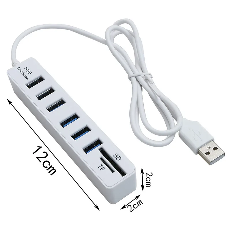 USB Hub 2.0 Multi Splitter Adapter Cable 1.2m 0.3m Mini for PC Laptop Hab Extender Computer Accessories