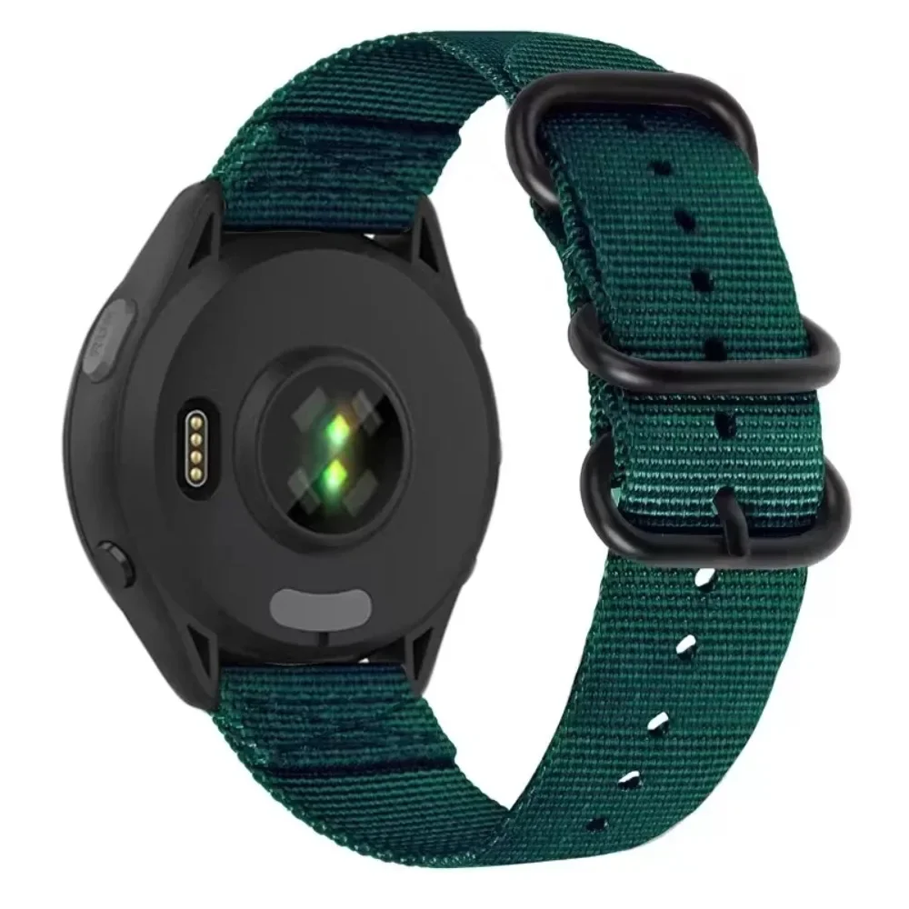Breathable Canvas Nylon Loop Strap with Three-Ring Buckle - 22mm