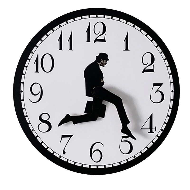 Walks Wall Clock British Comedy Inspired Ministry Of Silly Walk Wall Clock Classic Wall Watch Funny Walking Silent Mute Clock 