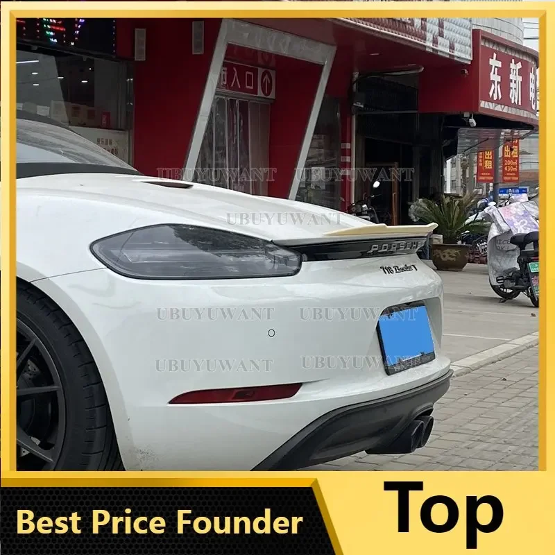 

ABS Material Rear Roof Spoiler Wings for Porsche 718 Boxster Base S Coupe & Cayman16-22 Car Styling ABS Carbon Look Rear Spoiler