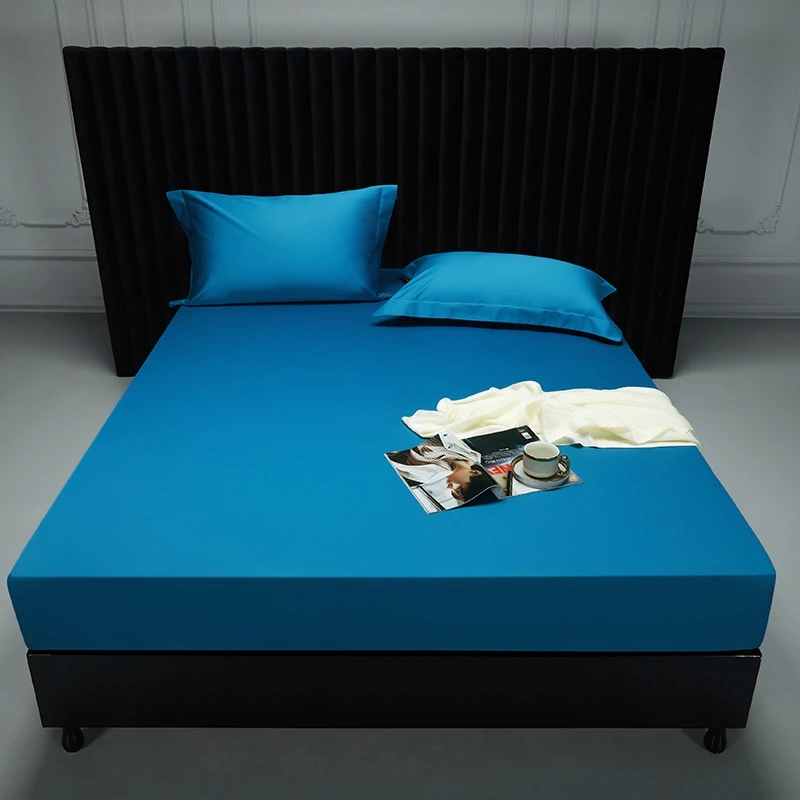 1000TC Egyptian Cotton Fitted Sheet Solid Color Bed Sheet Mattress Cover Elastic Band Fitted Sheet 160x200 180X200 Fit Sheet 1Pc 6