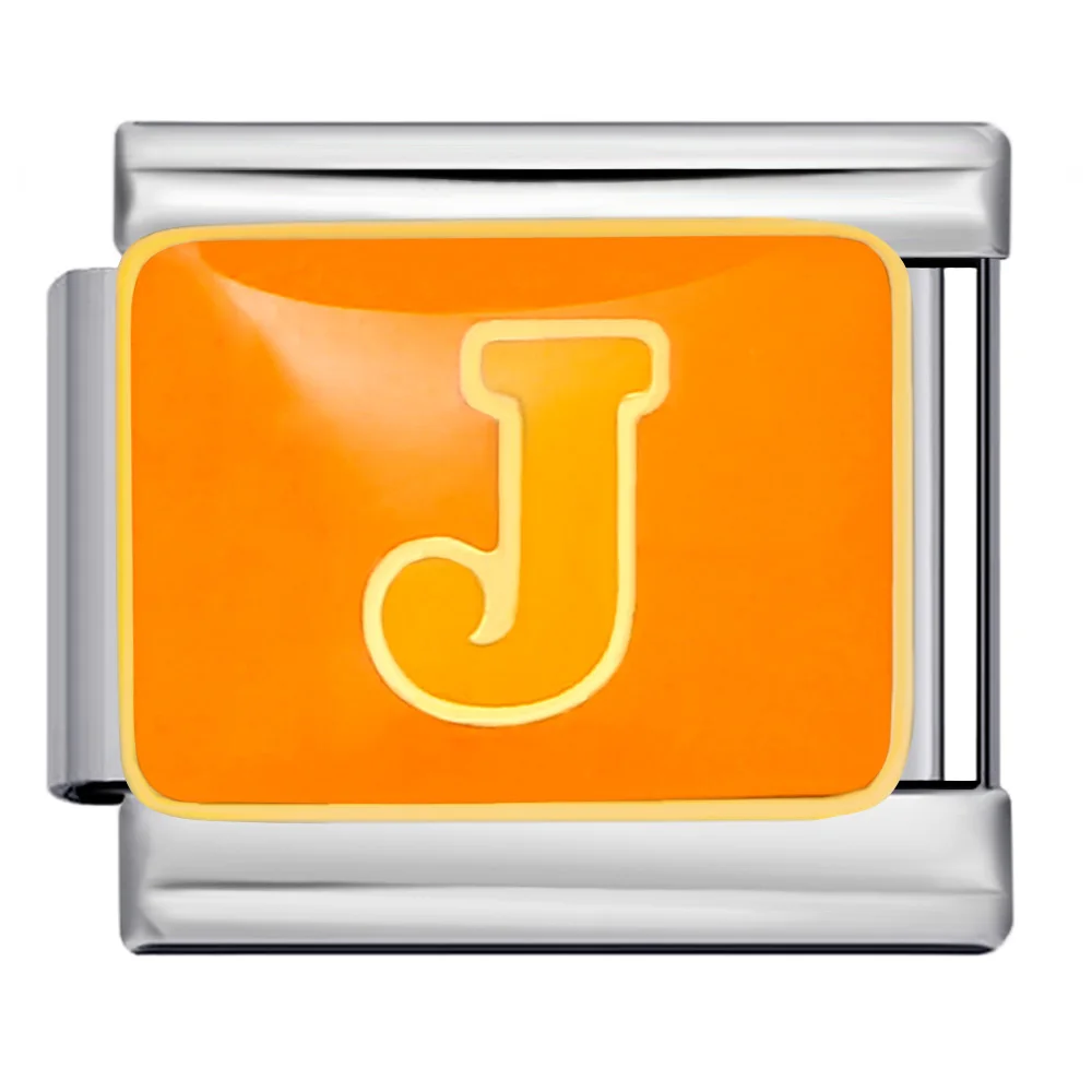 1 Stück Charms Elastic Link Italienische Passform 9 mm Edelstahl Neuer trendiger Schmuck Bunte 26 englische Buchstaben A-Z DIY Herstellung von Armbändern – Detail 4