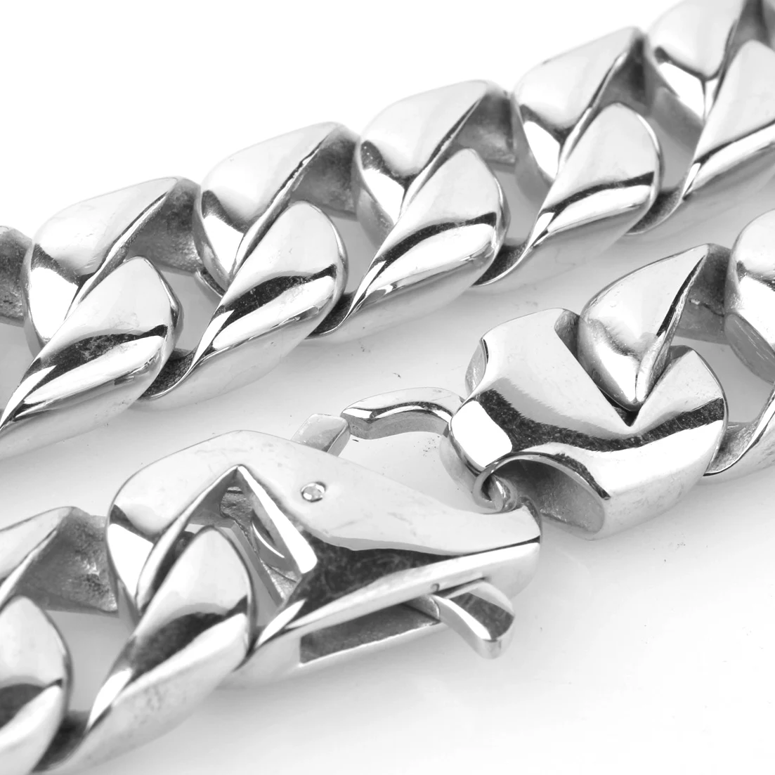 16MM Punk Heavy Polished Stainless Steel Necklace Men Curb Cuban Link Chain Necklaces Choker Jewelry