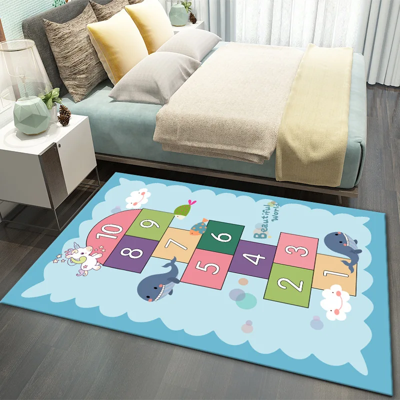 Children's Floor Mat Girl Room Carpet Cute Cartoon Round Carpet Bedroom Anti-slip Mat