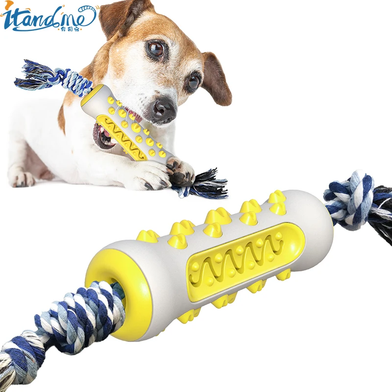 

Зубная щетка IT AND ME Bone Dog, жесткая жевательная игрушка против укусов с веревкой для чистки зубов домашних животных, молярные игрушки для агрессивных жевательных питомцев