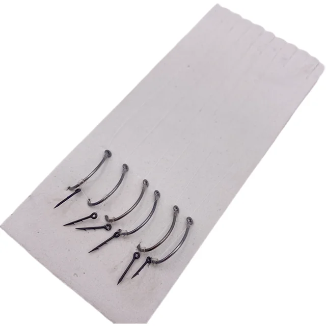 6Packs*Carp Fishing Hook for Method Feeder Spinner Pins Hair Rigs With Line Bait Stings Barbed Maggot Bait Needles