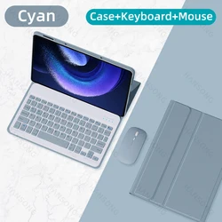 Bluetooth Keyboard Case for 11-inch Tablet - Premium Cover and Accessories (Blue and Mouse)