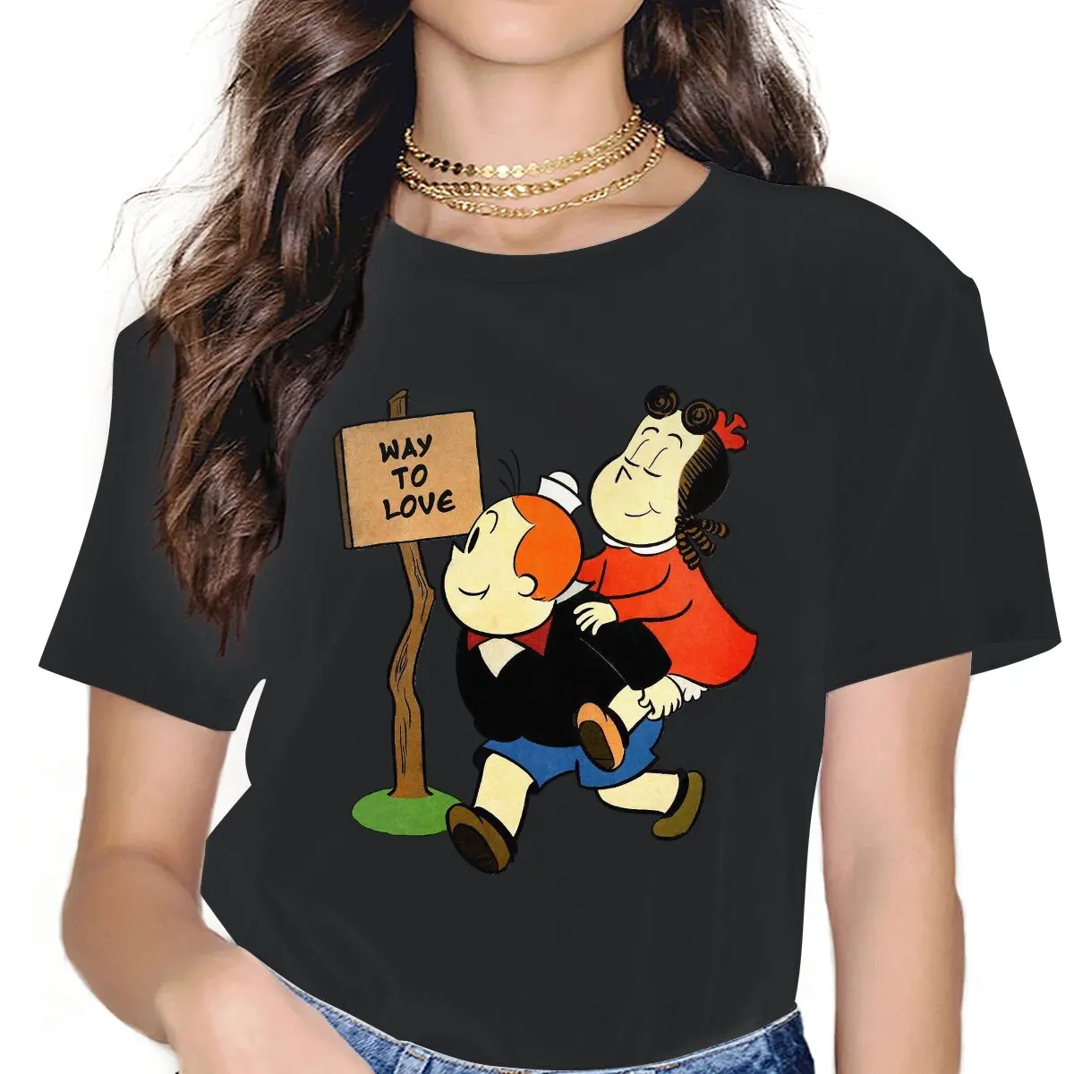 Way to Love Women Clothing Little Lulu Cartoon Graphic Female Tshirts