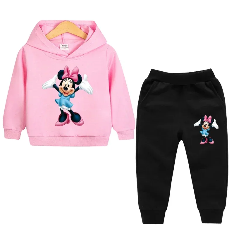 thumbnail image 1 of Traje de primavera y otoño para niñas de Disney, ropa para niñas pequeñas, sudaderas con capucha y pantalones deportivos, conjuntos de 2 piezas, chándal de moda para niños pequeños, 1 of 5
