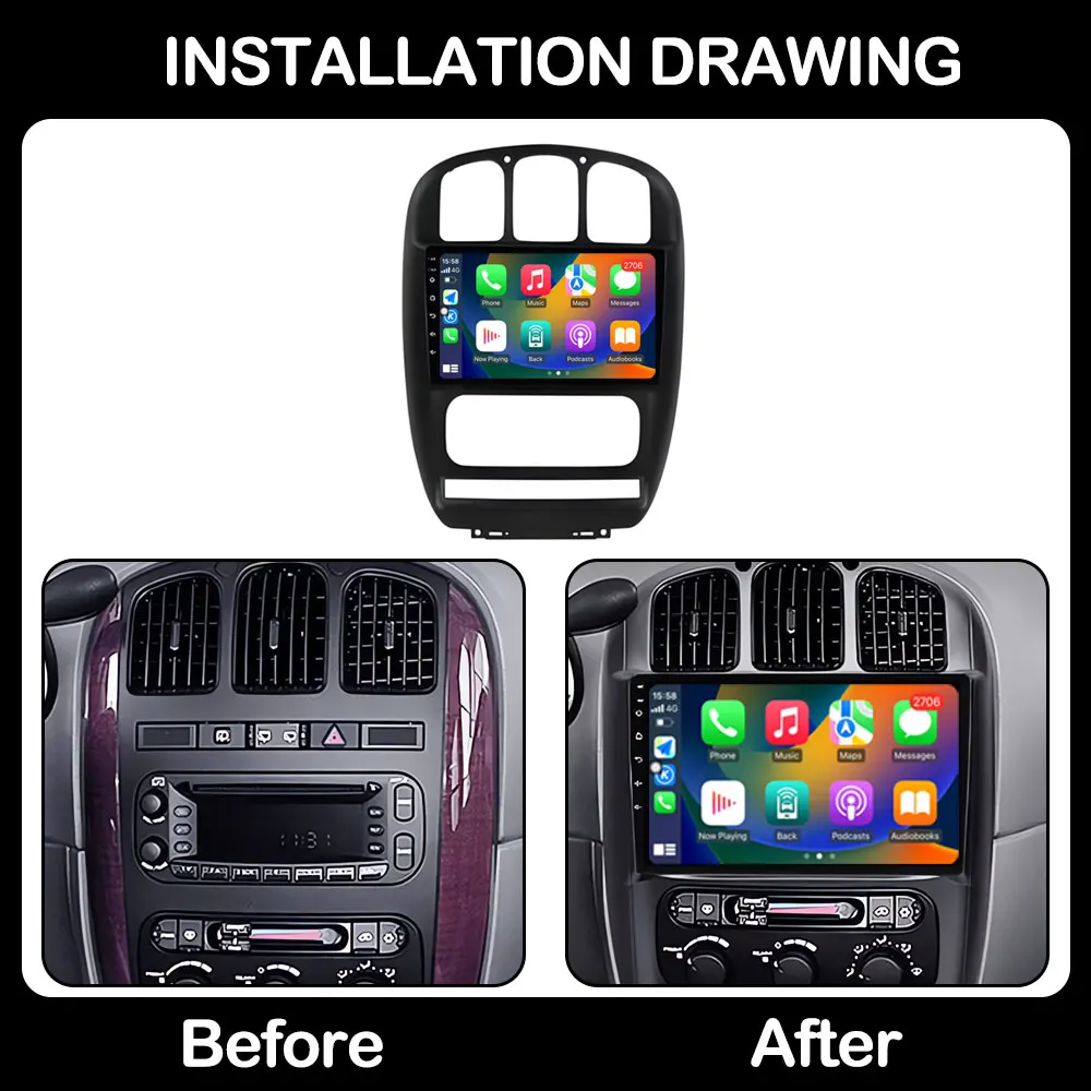 For Chrysler Voyager RG RS Town & Country RS 2000-2007 Android Auto Carplay Car Radio Multimedia Player GPS Navi DSP Stereo car multimedia player car radio