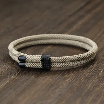 New Minimalist Men Bracelet 4mm Nylon Rope Double Layer Fabric Braslet Adjustable Beach Hand Accessories Pulseras De Hombre Gift