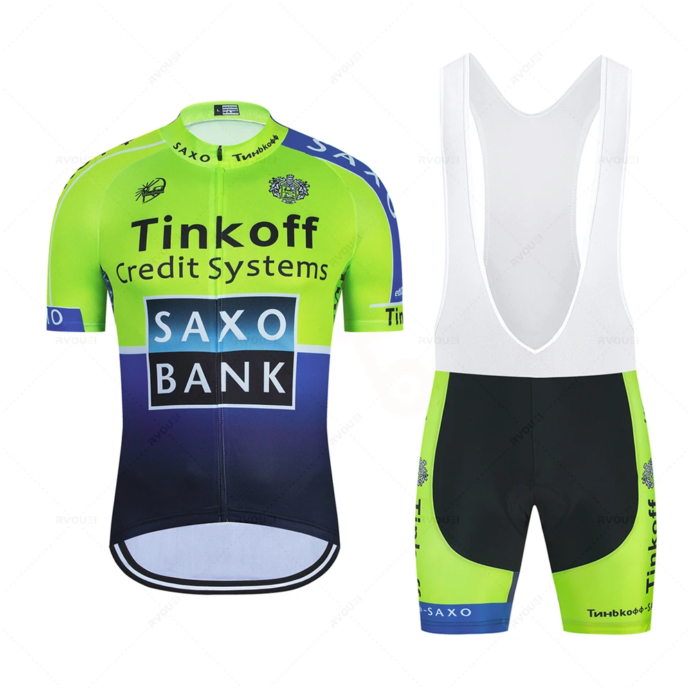 Saxo Bank Tinkoff Team Cycling Jersey Clothes, Bib Shorts Set, Gel Pad, Mountain Cycling Clothing Suits, Outdoor Bike Wear 5