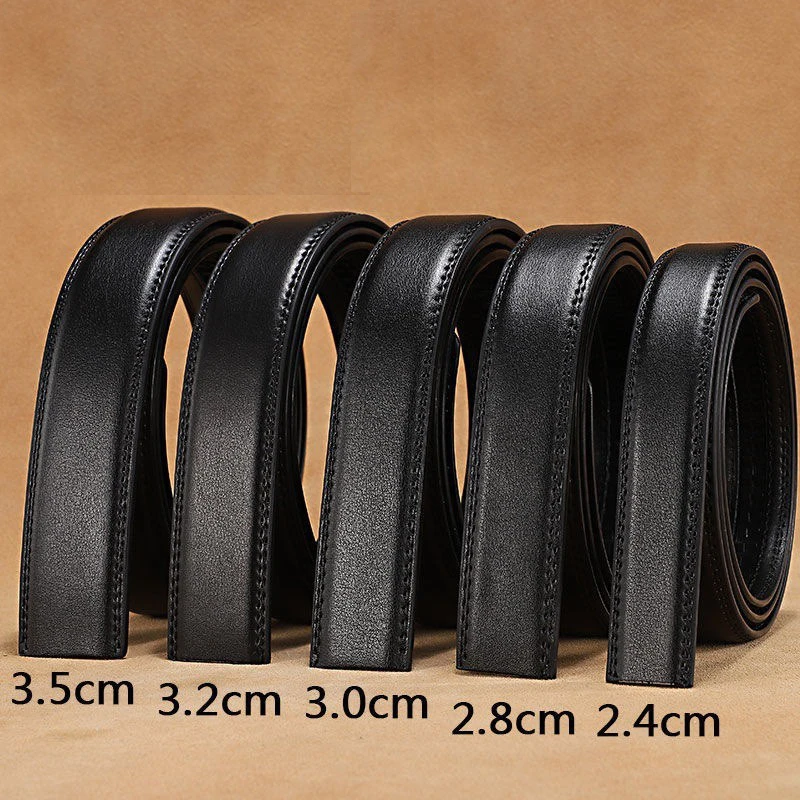 2.4cm 2.8cm 3.0cm 3.2cm 3.5cm Belt With Holes Designer Belts Men Cow Leather Belt Without Buckle