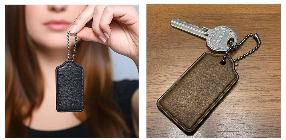 Hängeanhänger aus echtem Leder, Taschenanhänger aus Rindsleder, Mini-Schlüsselanhänger-Zubehör für Geschenke – Detail 7