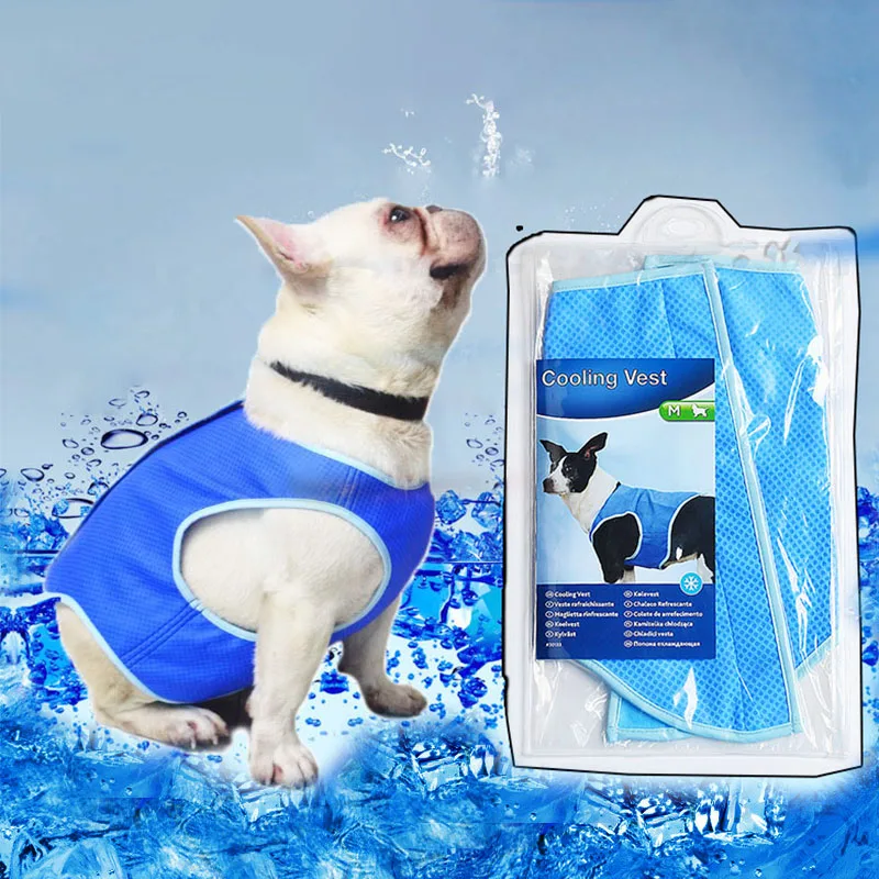 Summer Dog Cooling Vest Breathable Cooling Dog Clothes Pet Heatstroke Cooler Jacket For Small