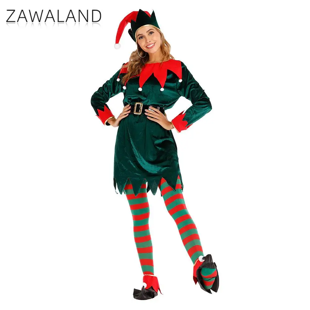 

Zawaland Рождественский сексуальный костюм для косплея, Женский праздничный костюм, смешной комбинезон, сценический костюм, модная одежда для выступления на сцене
