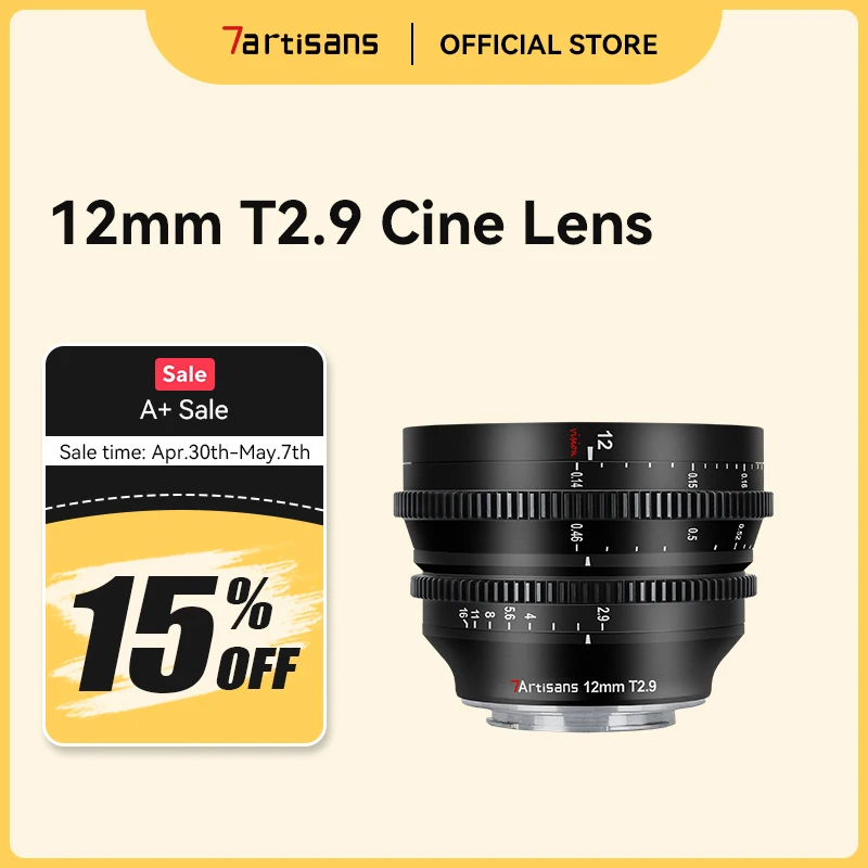 

7artisans 12mm T2.9 Large Aperture APS-C Ultra Wide Angle Cine Lens For Sony E ZVE10 Micro 4/3 Fuji X Nikon Z Leica TL Canon RF