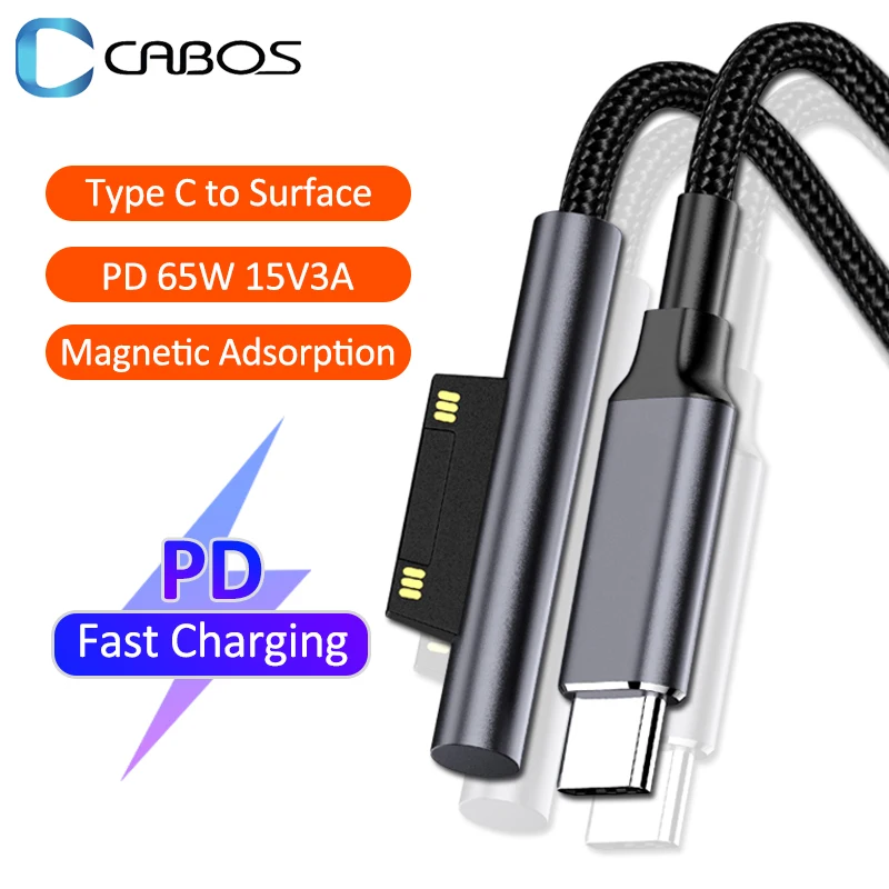 65W 15V 3A USB C Power Supply Charger Adapter Cable For Microsoft Surface Pro X 8 7 6 5 4 3 Type C PD Tablet Fast Charging Plug
