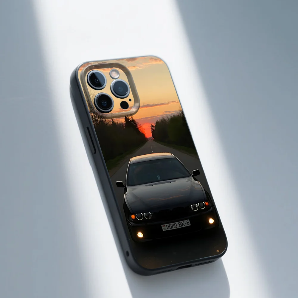 Luxury Car-Inspired Black Silicone Phone Case - Soft, Stylish Protection