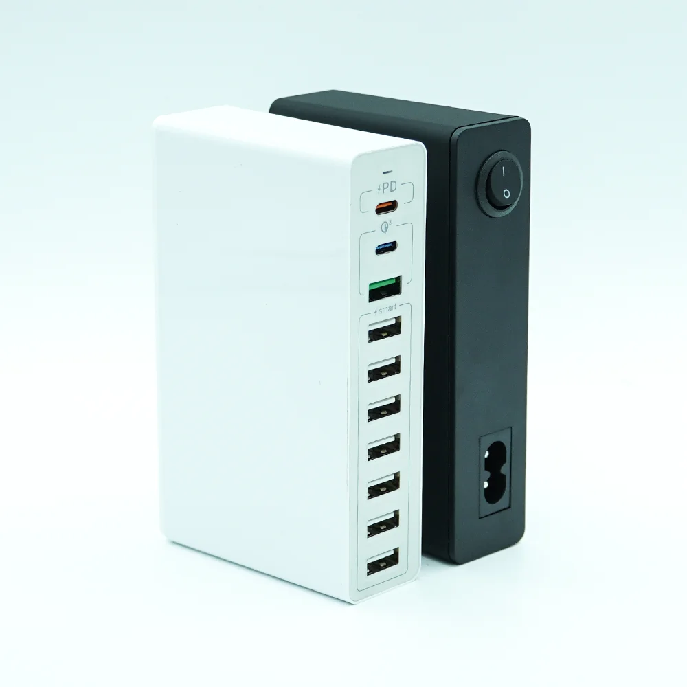 High-Speed 65W USB Charger with 10-Port Quick Charge 3.0 & Type C PD Fast Charging Adapter
