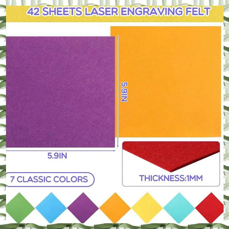 18 Pieces Of Laser Engraved Material Laser Engraved Felt Sheets Craft Felt Blanks 5.9 Inches
