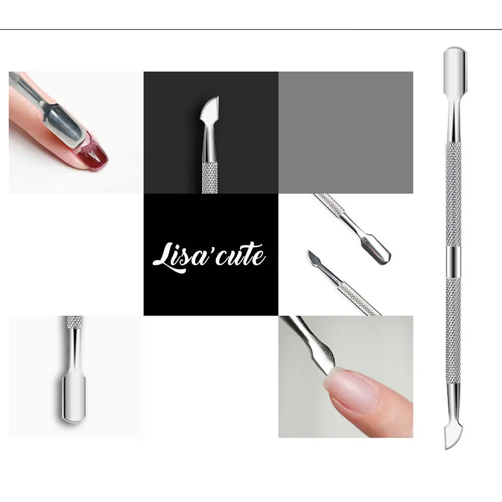 Cuticle Pusher Stainless Steel Dead Skin Cuticle Remover Manicure Cleaner Care Nail Tools 1/3Pc