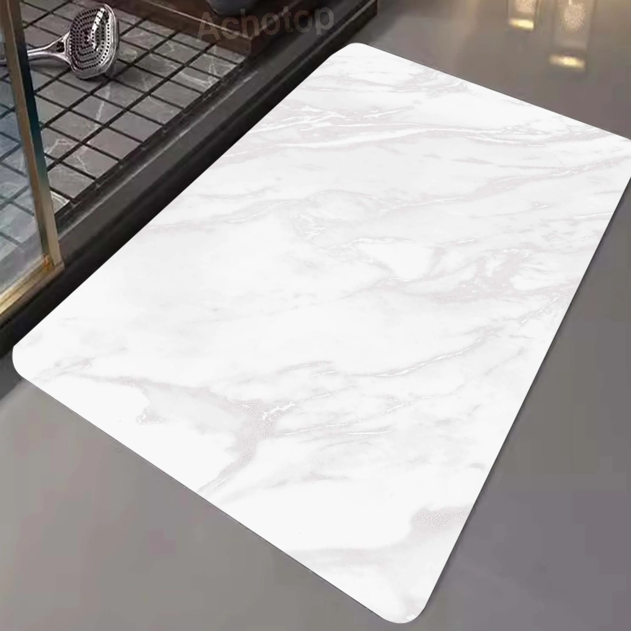 

Marble Pattern Mat Floor Decor Carpet Non-slip Easy To Clean Area Rug Living Room Household Washable Doormats Diatom Floor Mat