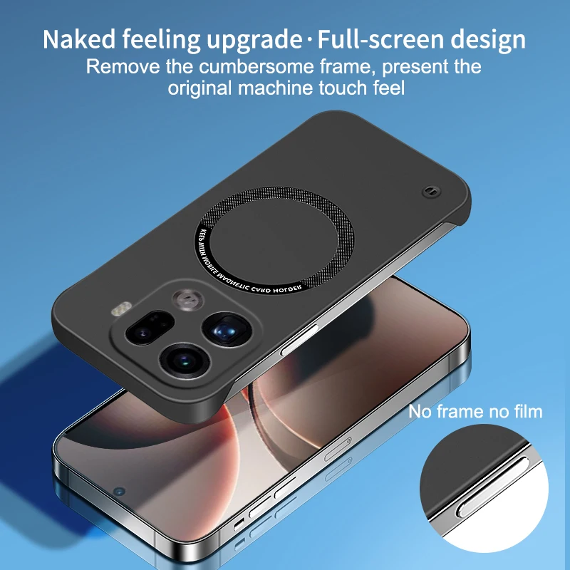 Frameless Magnetic Hard PC Phone Case with Magsafe - Matte Ultra-Thin Wireless Charging Cover