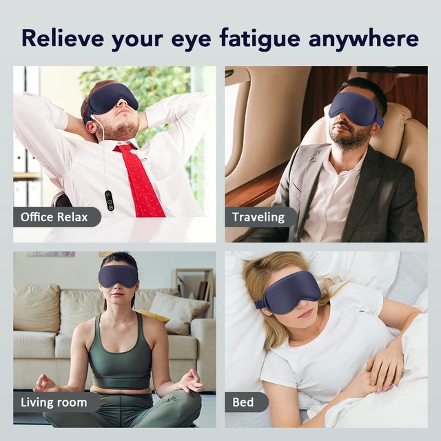 3-level Hot Compress Electric Steam Eye Mask 3D Massage Constant Temperature Smart Timing Sleep Shading Sleeping Mask Eye Relief 6