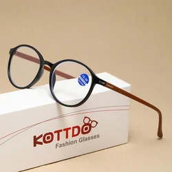 Stylish Unisex Round Anti - Blue Light Reading Glasses - +250 (Black)